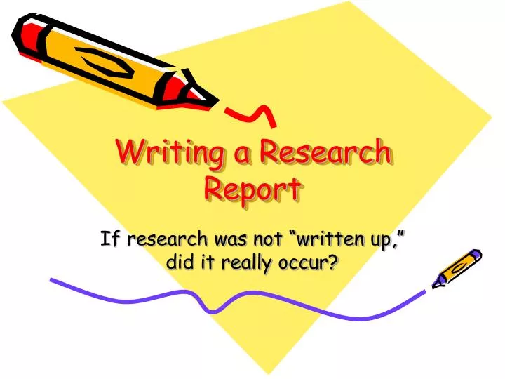 writing of research report ppt