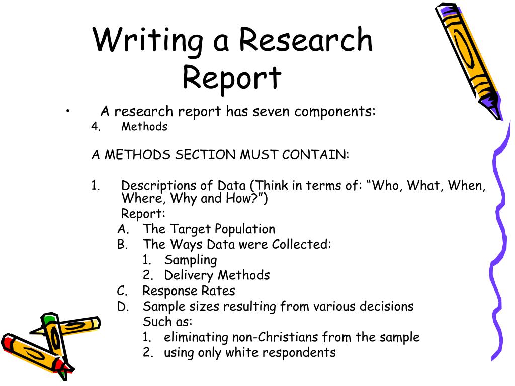 report writing in research methods