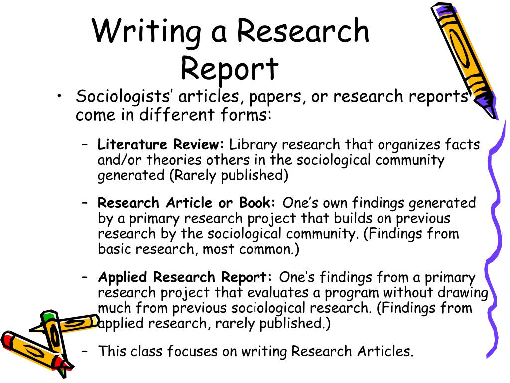 rules for writing a research report