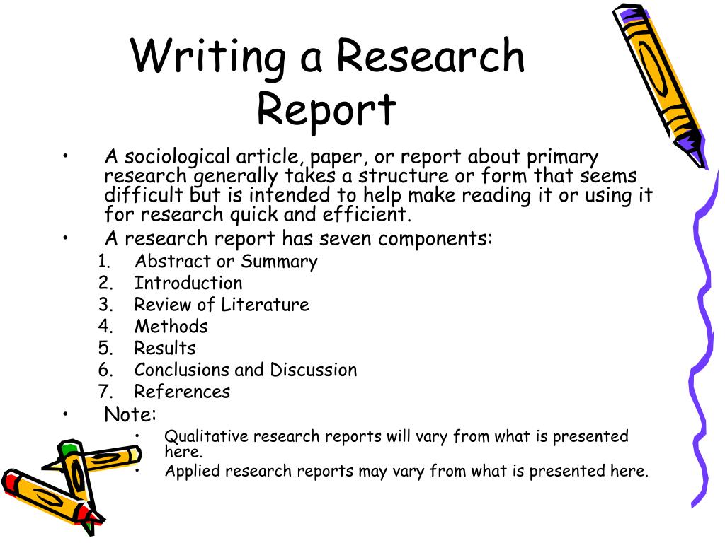 components of good research report