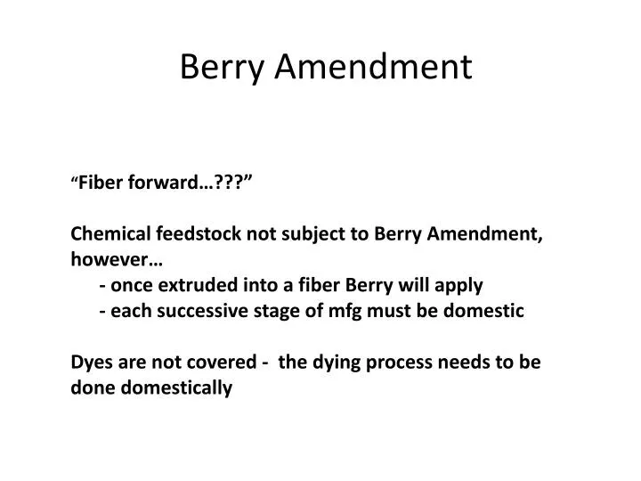 berry amendment n.