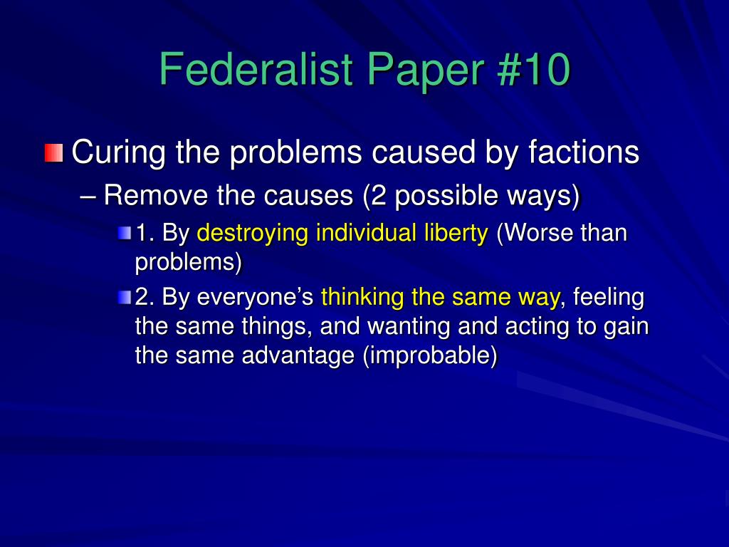federalist paper about factions