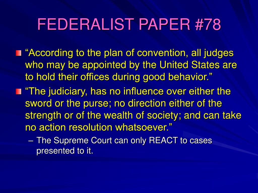Federalist number 78 outlet