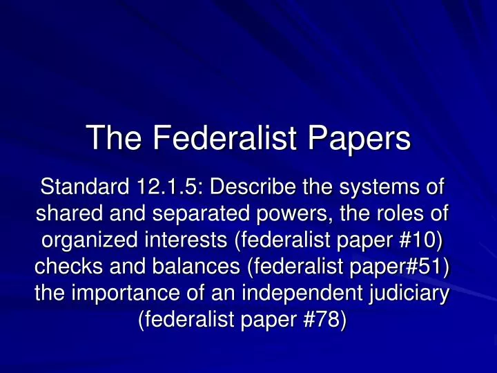 the federalist papers n.