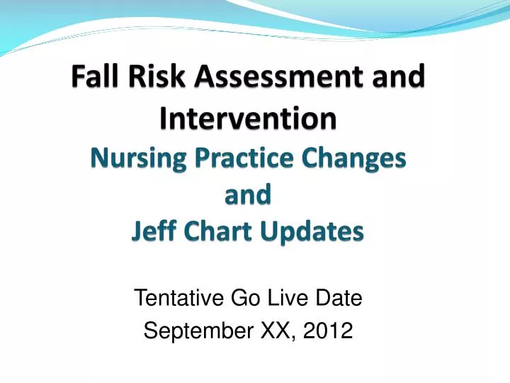 Fall Risk Assessment Chart