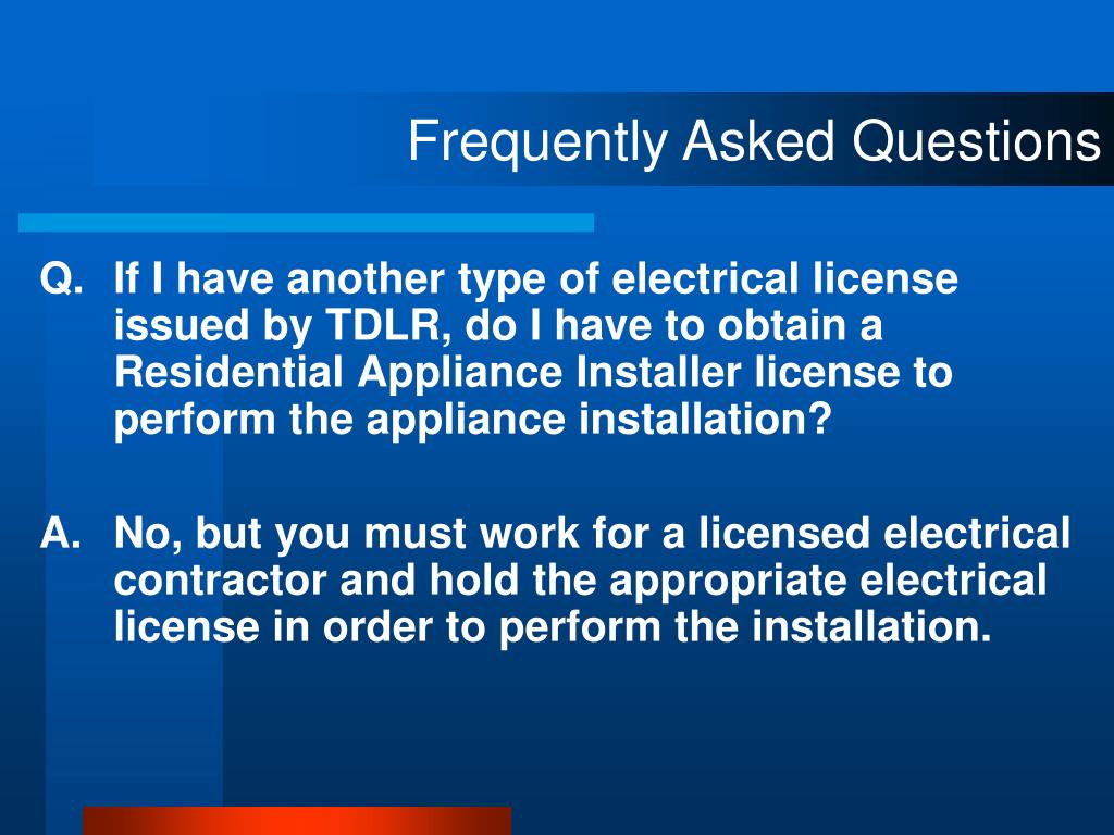 practice test for residential appliance installer