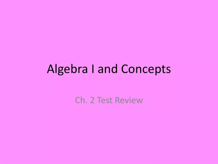 algebra i and concepts n.