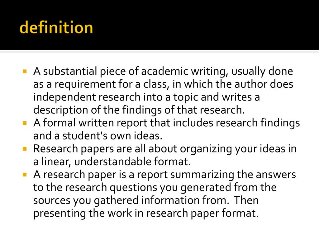 what is research paper definition