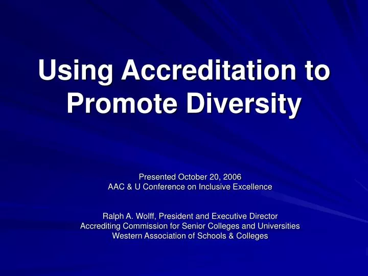 using accreditation to promote diversity n.