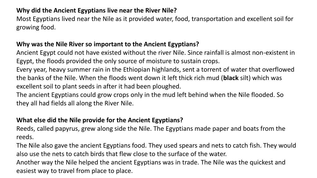 Ppt Why Was The Nile River So Important To Ancient Egyptians