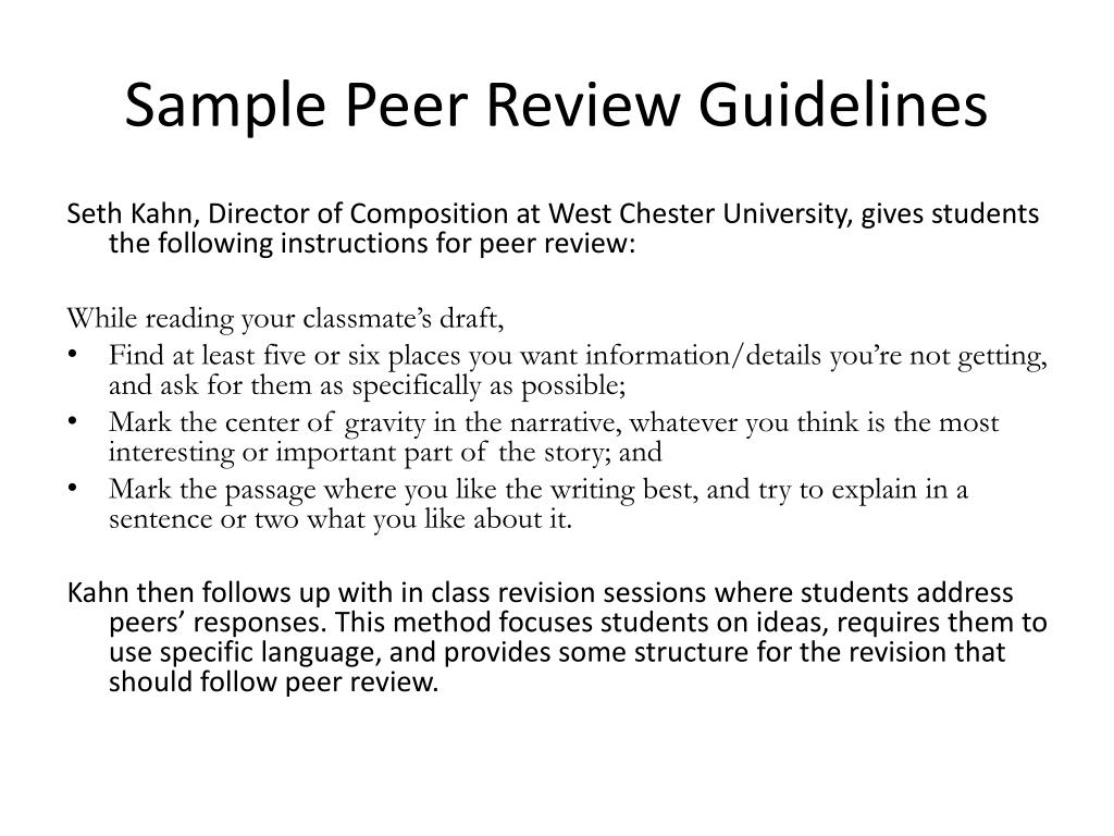 bachelor thesis peer review