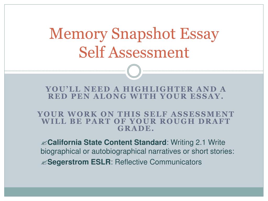how to write self assessment essay