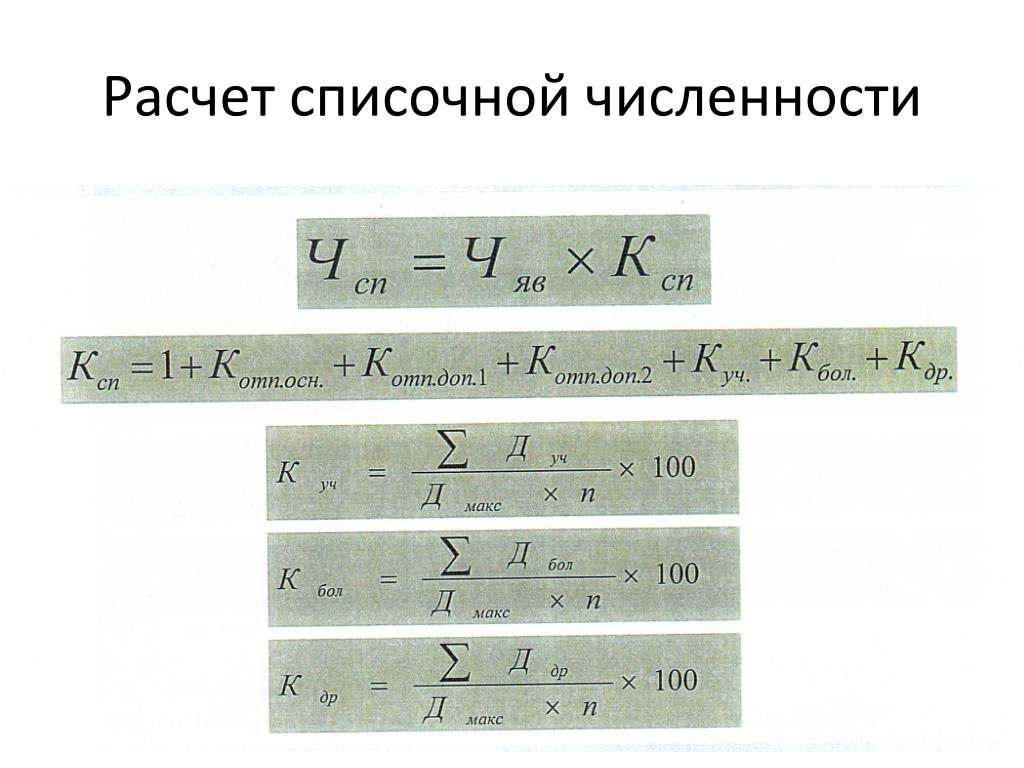 Численность формула