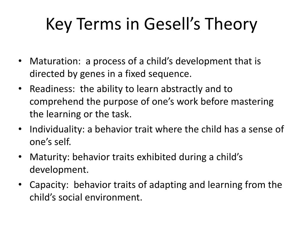 gesell maturation theory