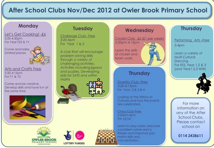 PPT - After School Clubs Nov/Dec 2012 at Owler Brook Primary School  PowerPoint Presentation - ID:2944970