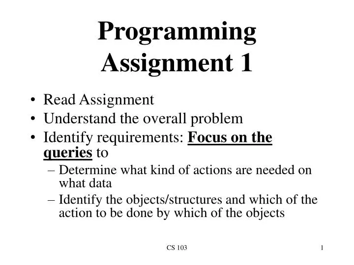 programming assignment assignment 1