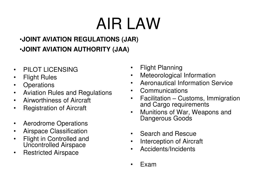 PPT AIR LAW for PPL(A)s PowerPoint Presentation, free download ID
