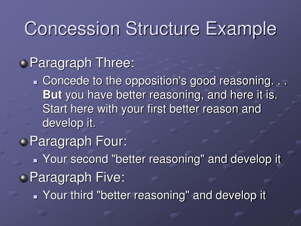 what is concession in an argumentative essay