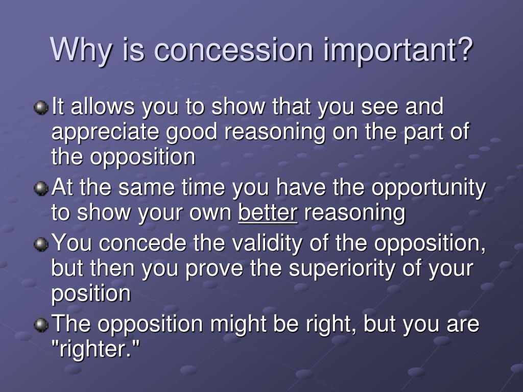 concession persuasive essay definition