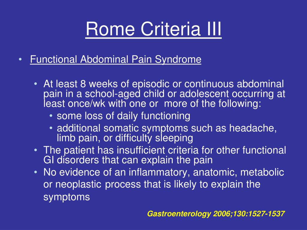 Abdominal Pain Syndrome