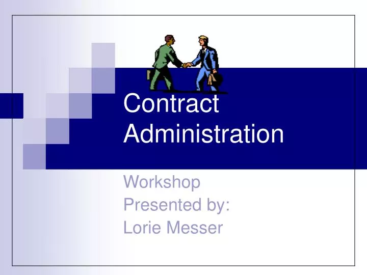 contract administration n.