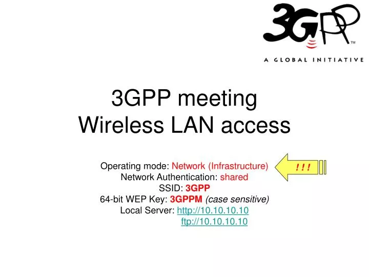 PPT 3GPP meeting Wireless LAN access PowerPoint Presentation, free