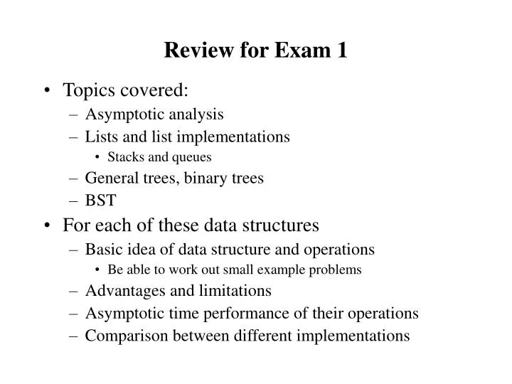 PPT - Review for Exam 1 PowerPoint Presentation, free download - ID:2947788