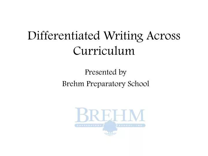 differentiated writing across curriculum n.