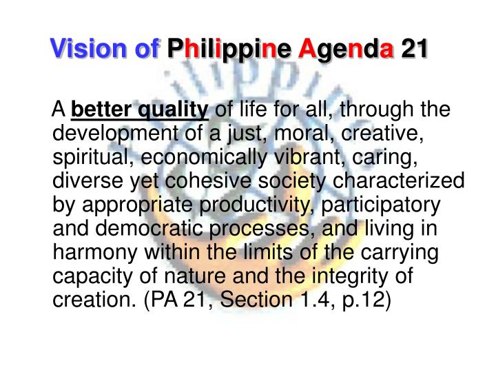 the philippine agenda 21 the philippine agenda 21