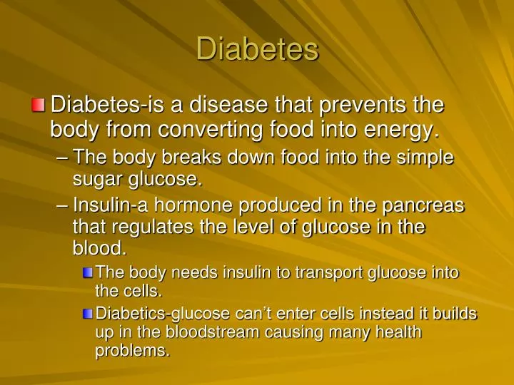 diabetes powerpoint presentation