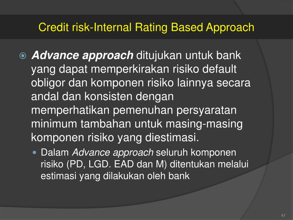 Credit risk. Internal rating