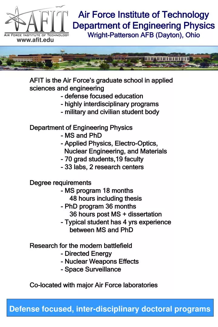 courses offered in air force institute of technology