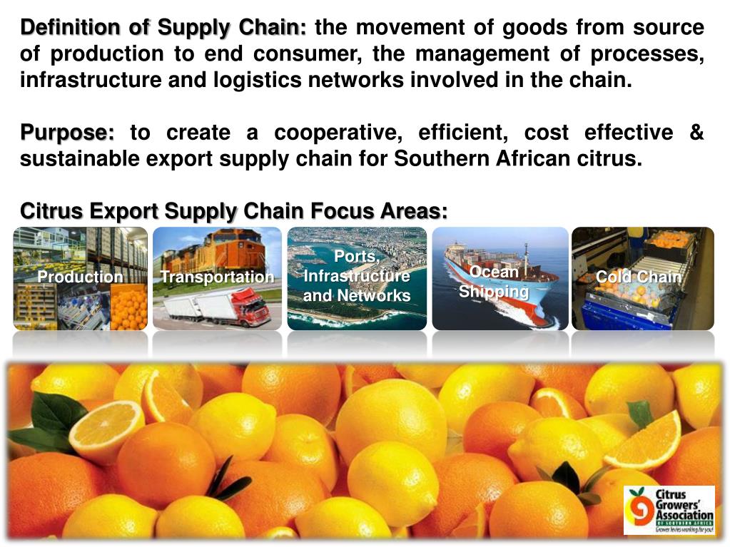 PPT A Southern African Citrus Exports Post Harvest Supply Chain