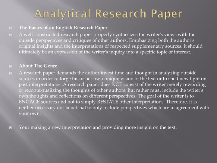 what is a analytical research paper