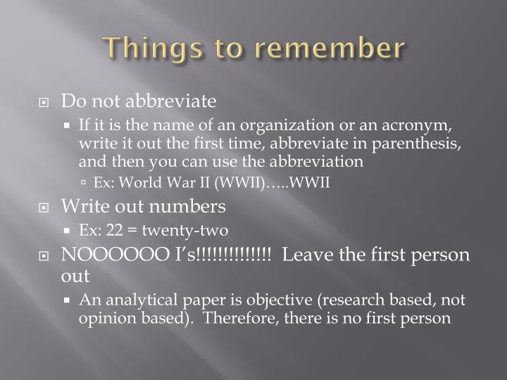 Writing an analytical research paper