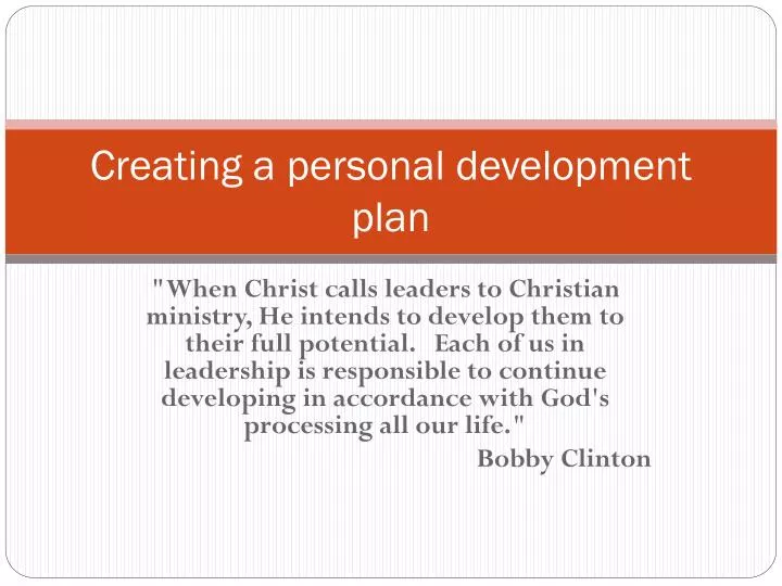 PPT Creating A Personal Development Plan PowerPoint Presentation 