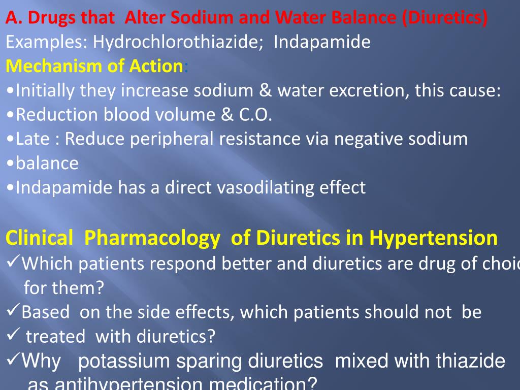 indapamide side effects potassium