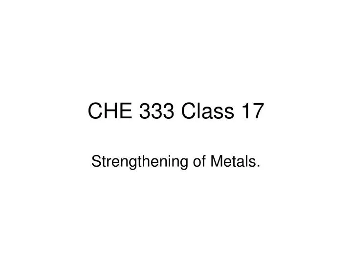 che 333 class 17 n.