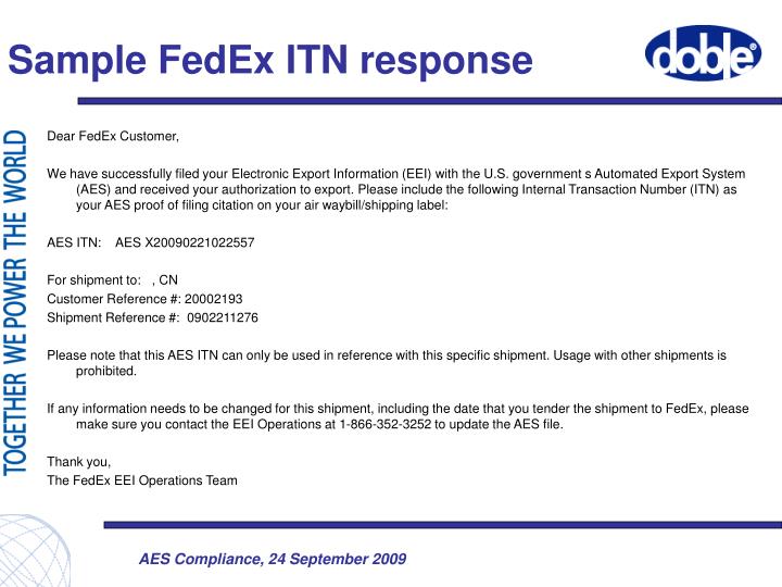 PPT AES Compliance at Doble Engineering Company PowerPoint