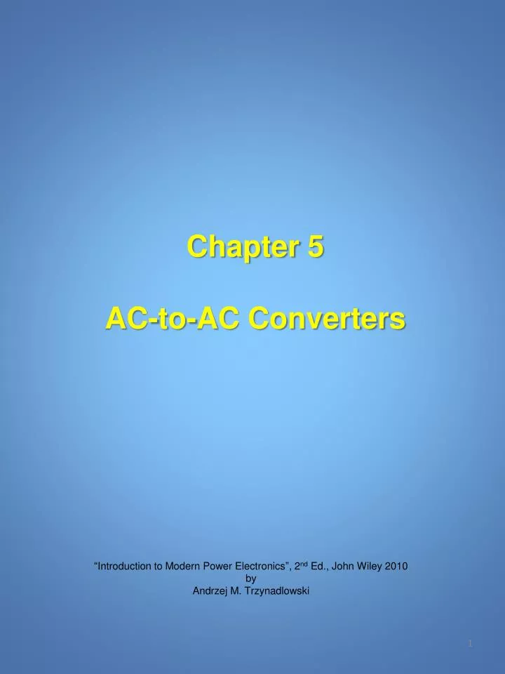 PPT Chapter 5 ACtoAC Converters PowerPoint Presentation, free