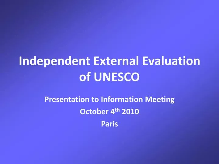 external evaluation Joint external evaluation is a voluntary process initiated at the request of the country the systematic, multisectoral evaluation of the ihr technical areas helps countries to identify the most urgent needs within national health systems, prioritize efforts and enhanced preparedness, response and action, and engage current and prospective. external evaluation Joint external evaluation is a voluntary process initiated at the request of the country the systematic, multisectoral evaluation of the ihr technical areas helps countries to identify the most urgent needs within national health systems, prioritize efforts and enhanced preparedness, response and action, and engage current and prospective.