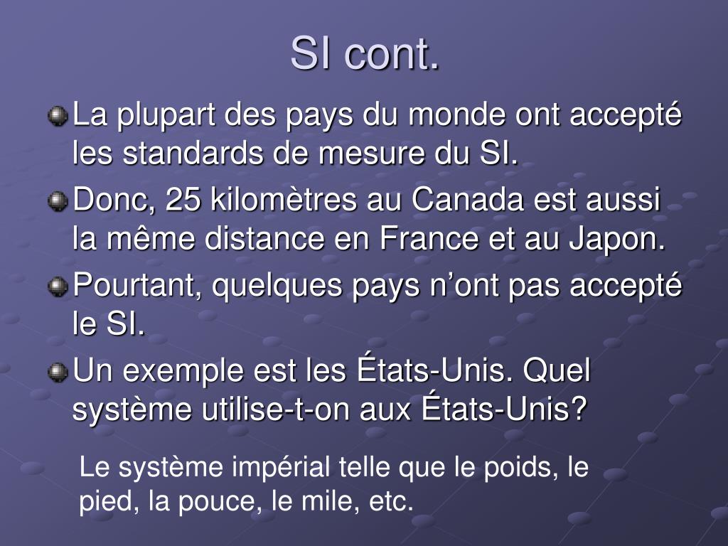 PPT - Le système International d’unités et les chiffres significatifs ...