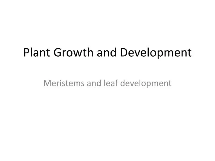 plant growth and development n.