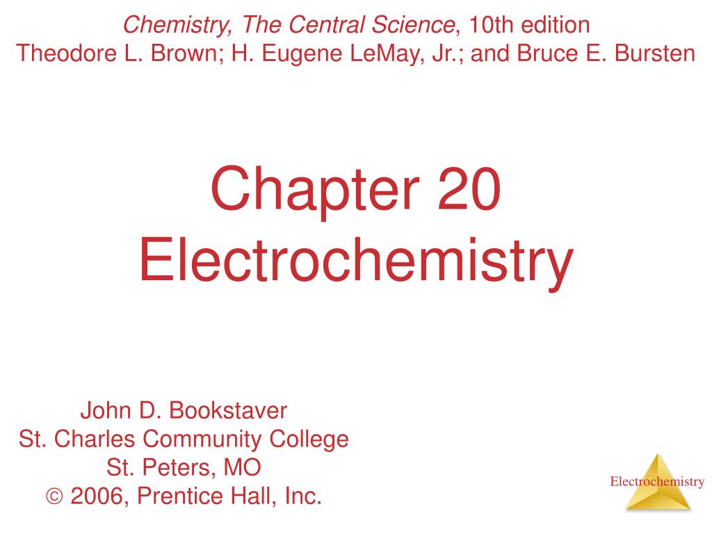 PPT Chapter 20 Electrochemistry PowerPoint Presentation, free download ID2955286