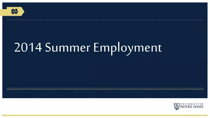 2014 summer employment n.