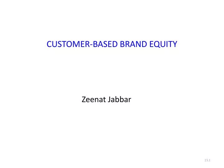 customer based brand equity n.