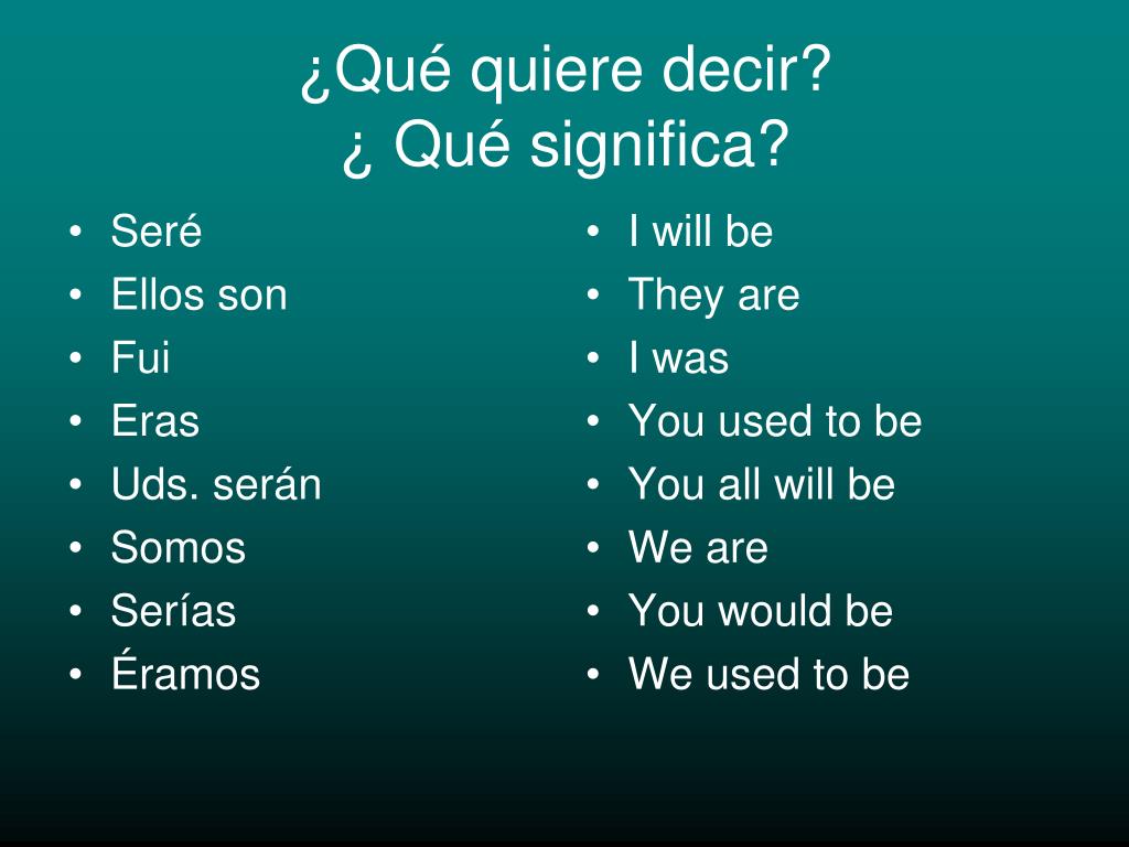 Que Se Significa PPT - El verbo “ser” para identificar a personas PowerPoint ...