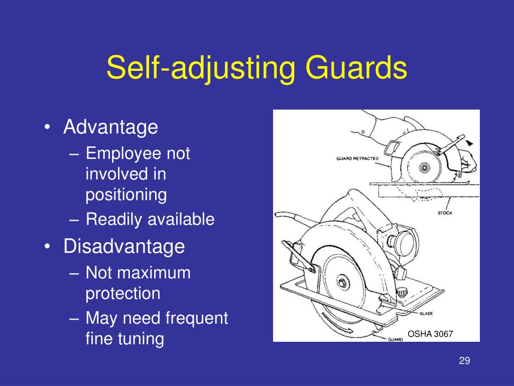 machinery safety adjusting self presentation ppt powerpoint osha