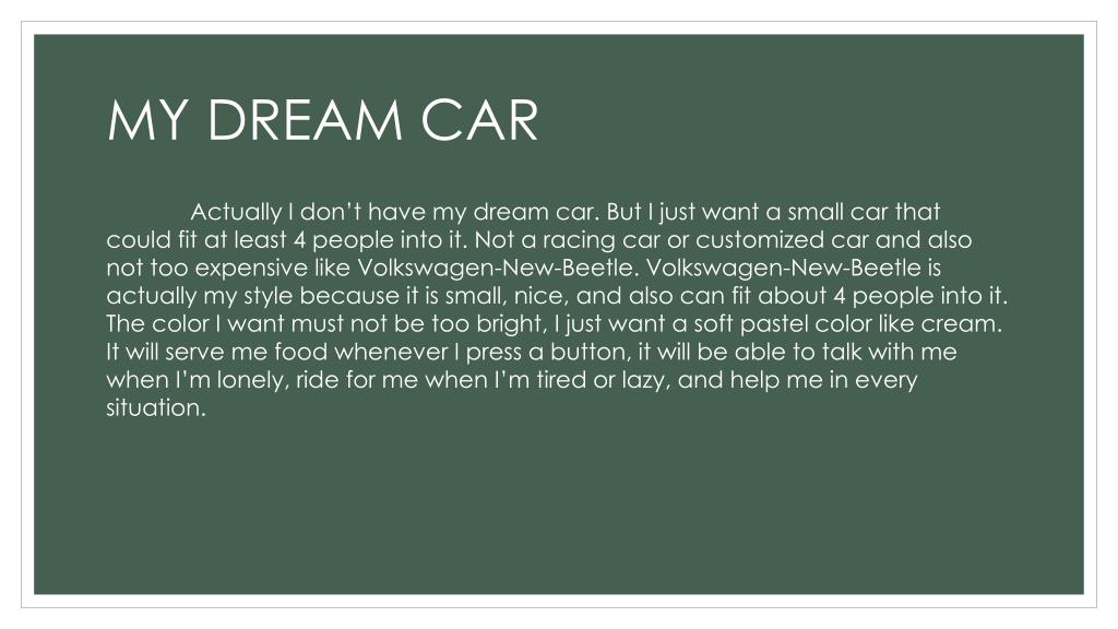 my dream car essay