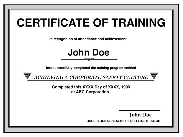 Ppt Certificate Of Training Powerpoint Presentation Free Download Id 2957730